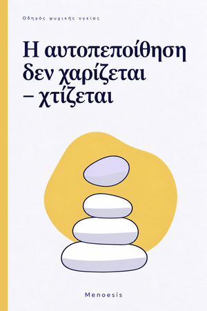 Εξώφυλλο του οδηγού «Η αυτοπεποίθηση δεν χαρίζεται – χτίζεται» – Menoesis